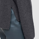 Grey Light Cardigan Stitch High Neck Jumper - Joseph