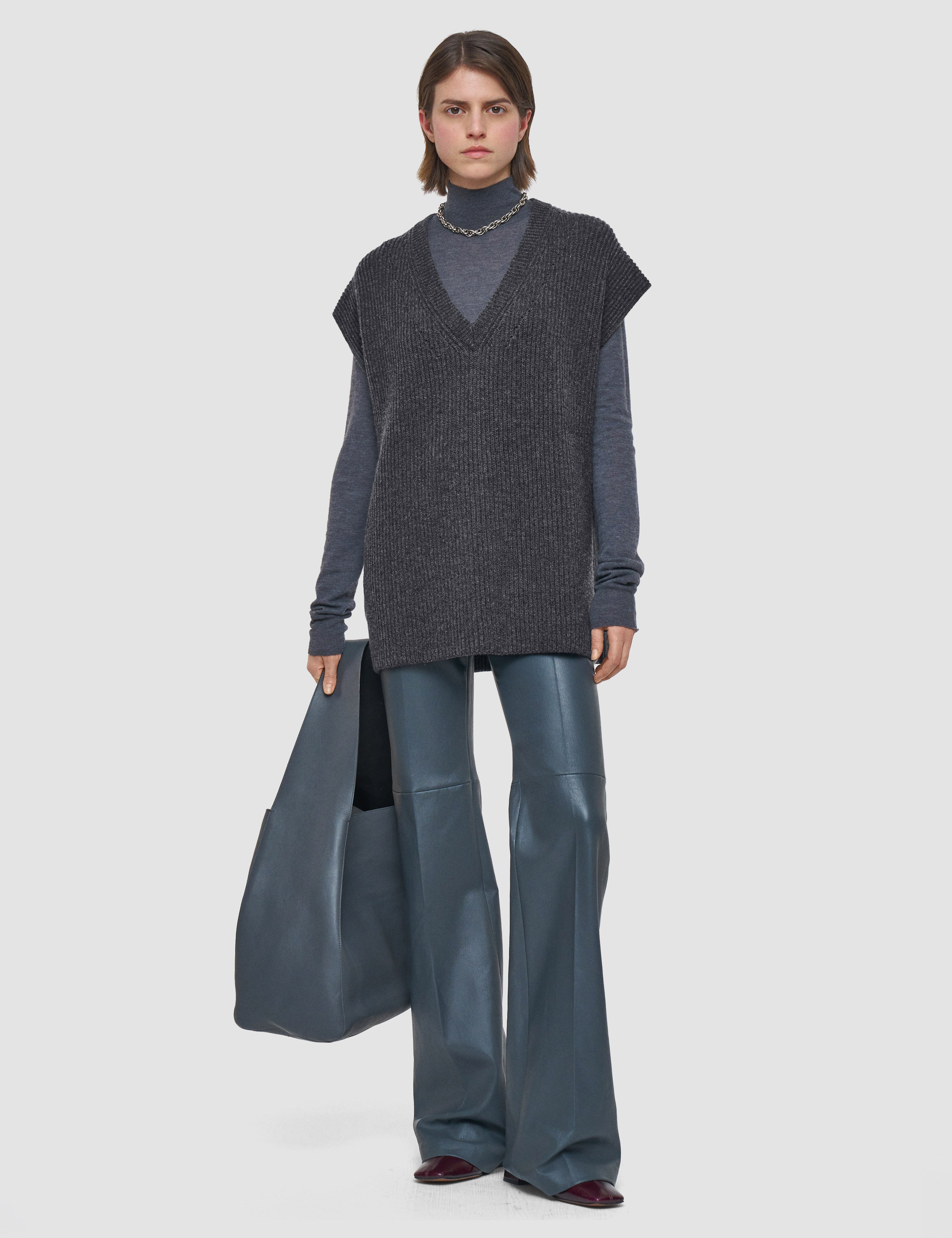 Grey Light Cardigan Stitch Vest - Joseph