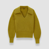 Green Light Cardigan Stitch Open Neck Jumper - Joseph