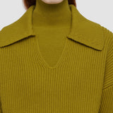 Green Light Cardigan Stitch Open Neck Jumper - Joseph