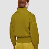 Green Light Cardigan Stitch Open Neck Jumper - Joseph