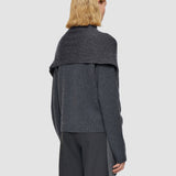 Grey Light Cardigan Stitch Button Scarf - Joseph