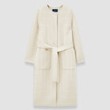Beige Scheffer Geometric Double Face Wool Coat - Joseph