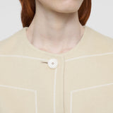 Beige Scheffer Geometric Double Face Wool Coat - Joseph