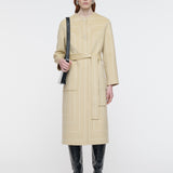 Manteau Scheffer en laine double face géométrique