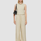 Beige Alanel Embroidered Stripes Trousers - Joseph
