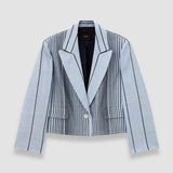 Blue Berlier Embroidered Stripes Jacket - Joseph