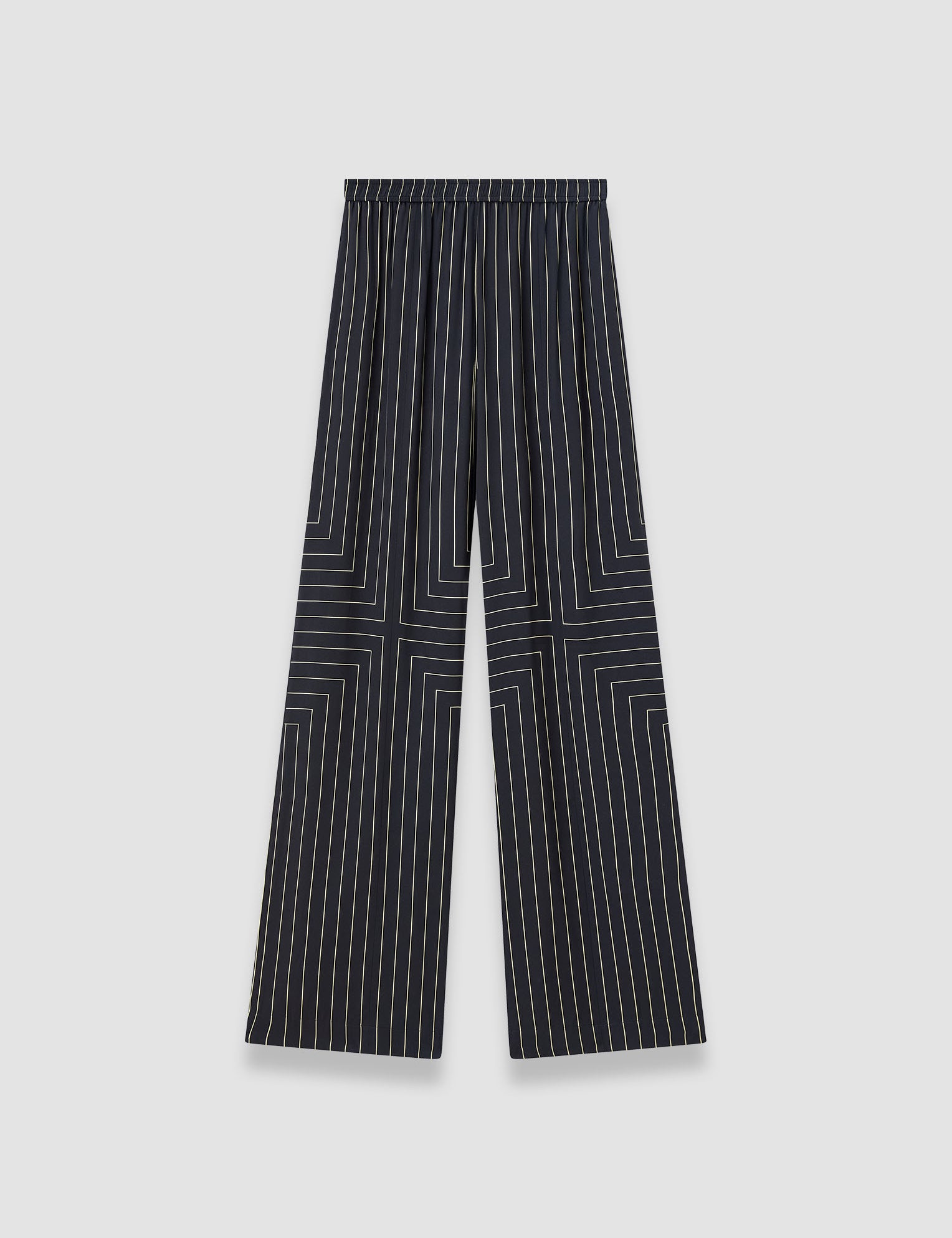 Black Hulin Geometric Print Silk Trousers - Joseph