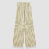 Beige Hulin Geometric Print Silk Trousers - Joseph