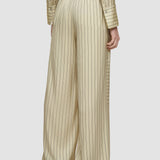 Beige Hulin Geometric Print Silk Trousers - Joseph