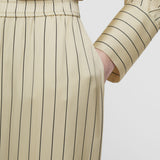 Beige Hulin Geometric Print Silk Trousers - Joseph