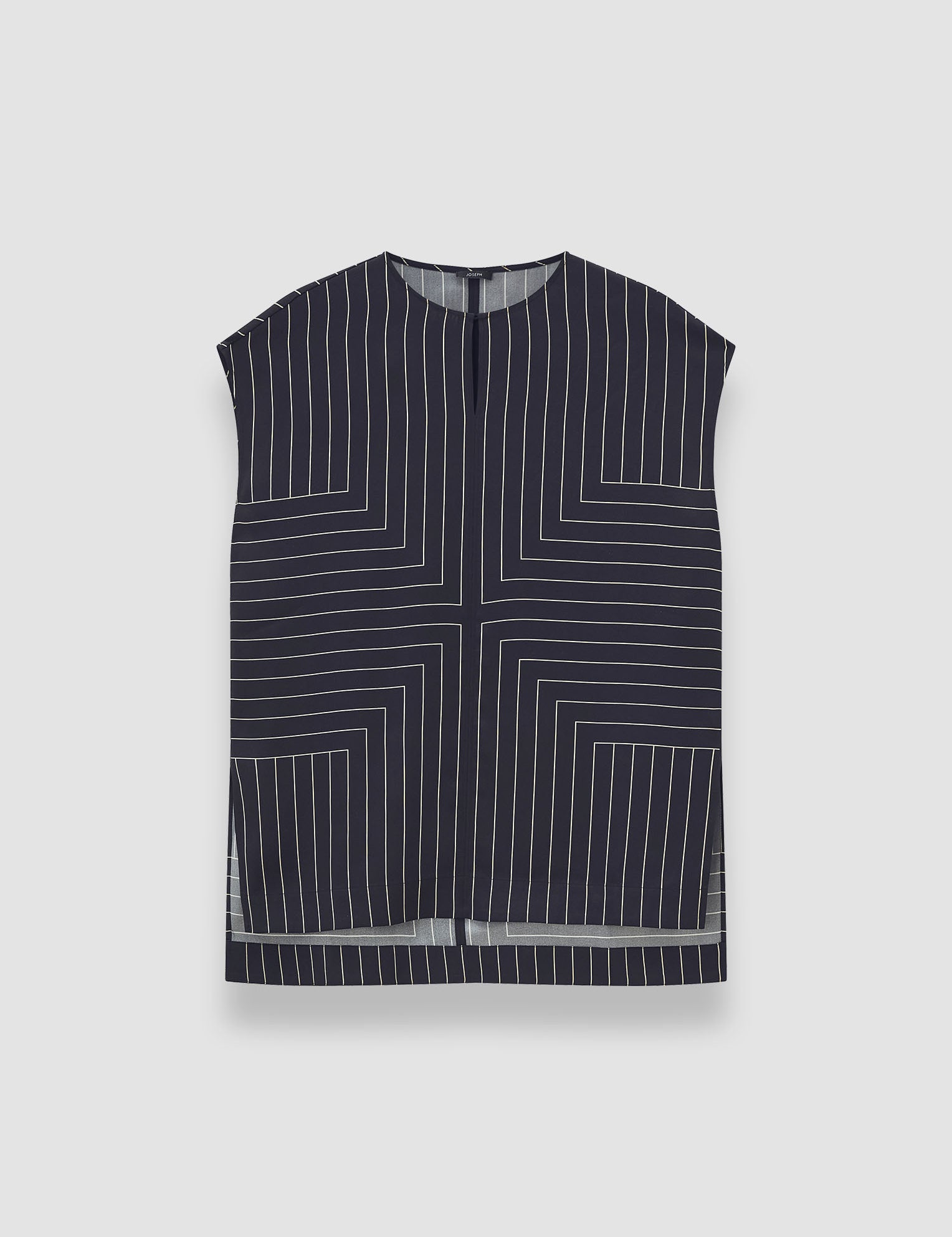 Black Louison Geometric Print Silk Top - Joseph