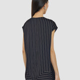 Black Louison Geometric Print Silk Top - Joseph
