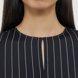 Black Louison Geometric Print Silk Top - Joseph