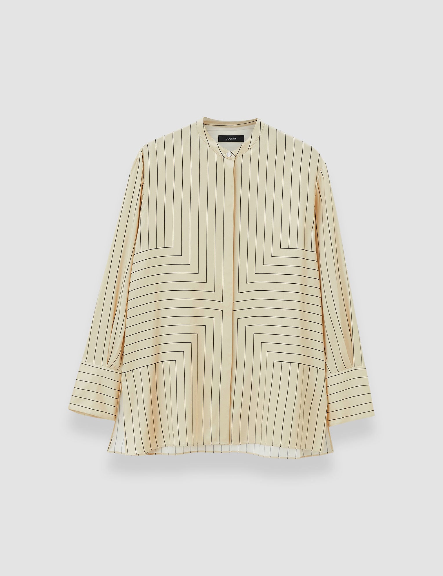 Beige Athena Geometric Print Silk Blouse - Joseph