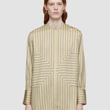Beige Athena Geometric Print Silk Blouse - Joseph