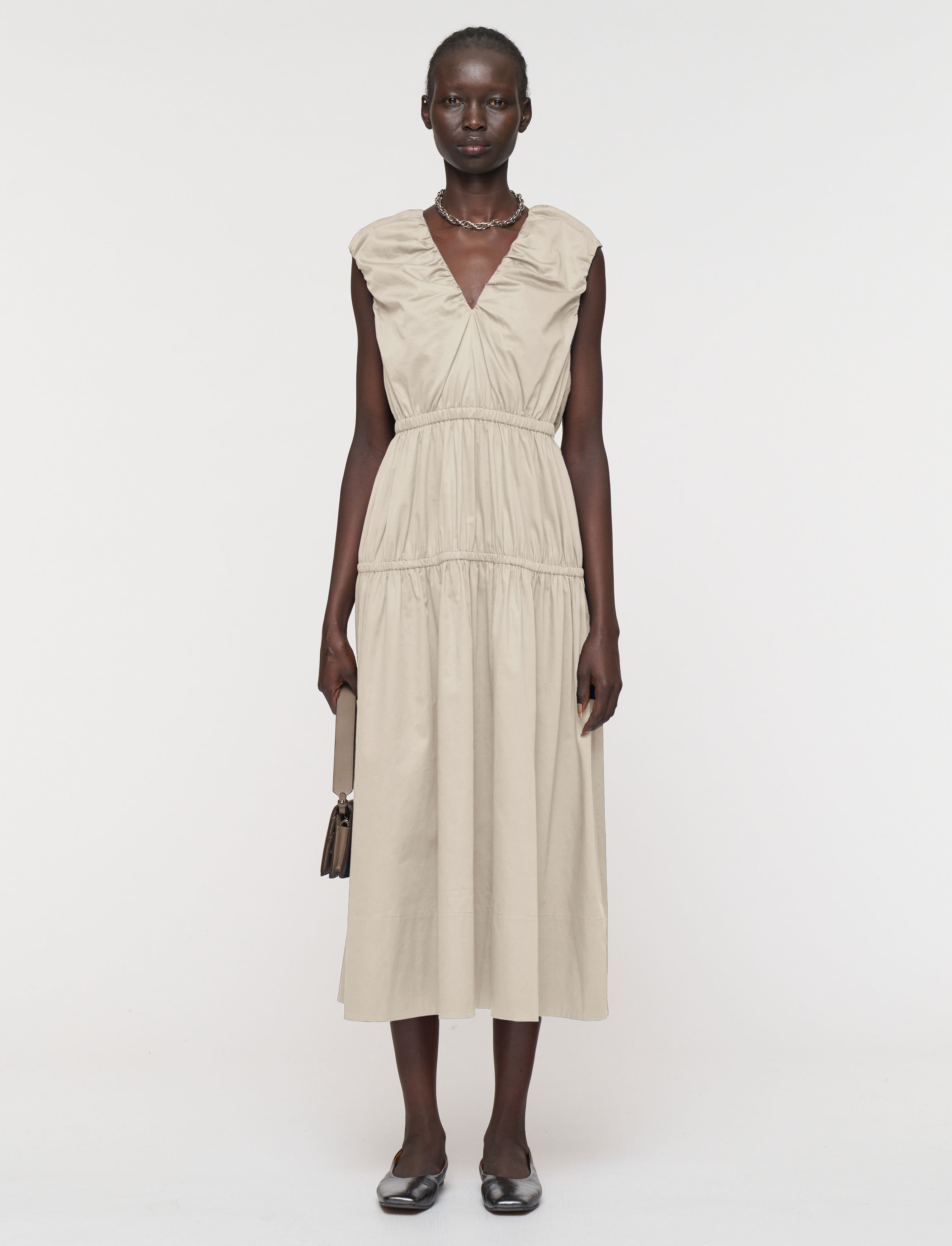 cotton sateen dress Joseph Sembat Cotton Sateen Dress - Size 38 - Beige