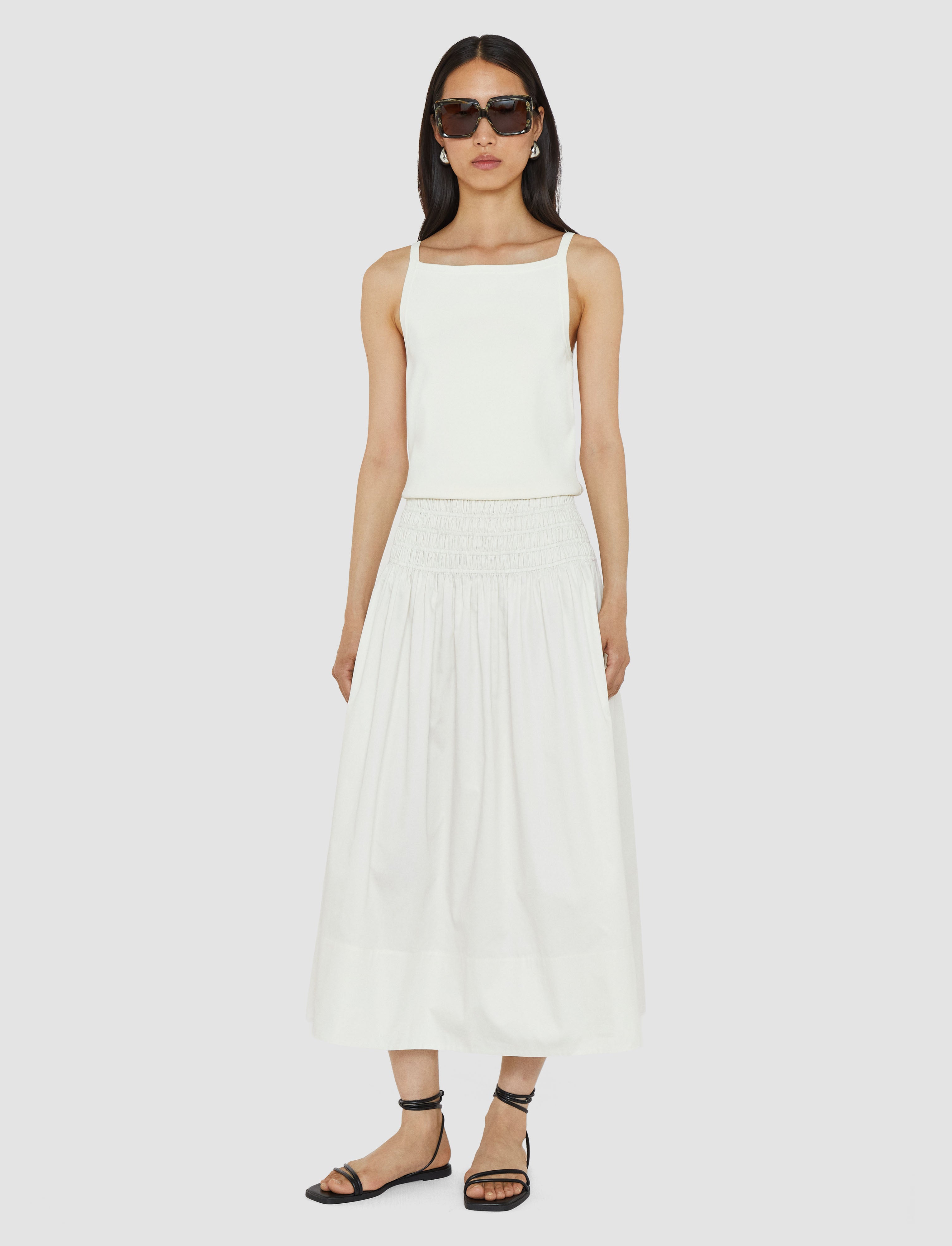 white-leonie-cotton-sateen-skirt-JOSEPH