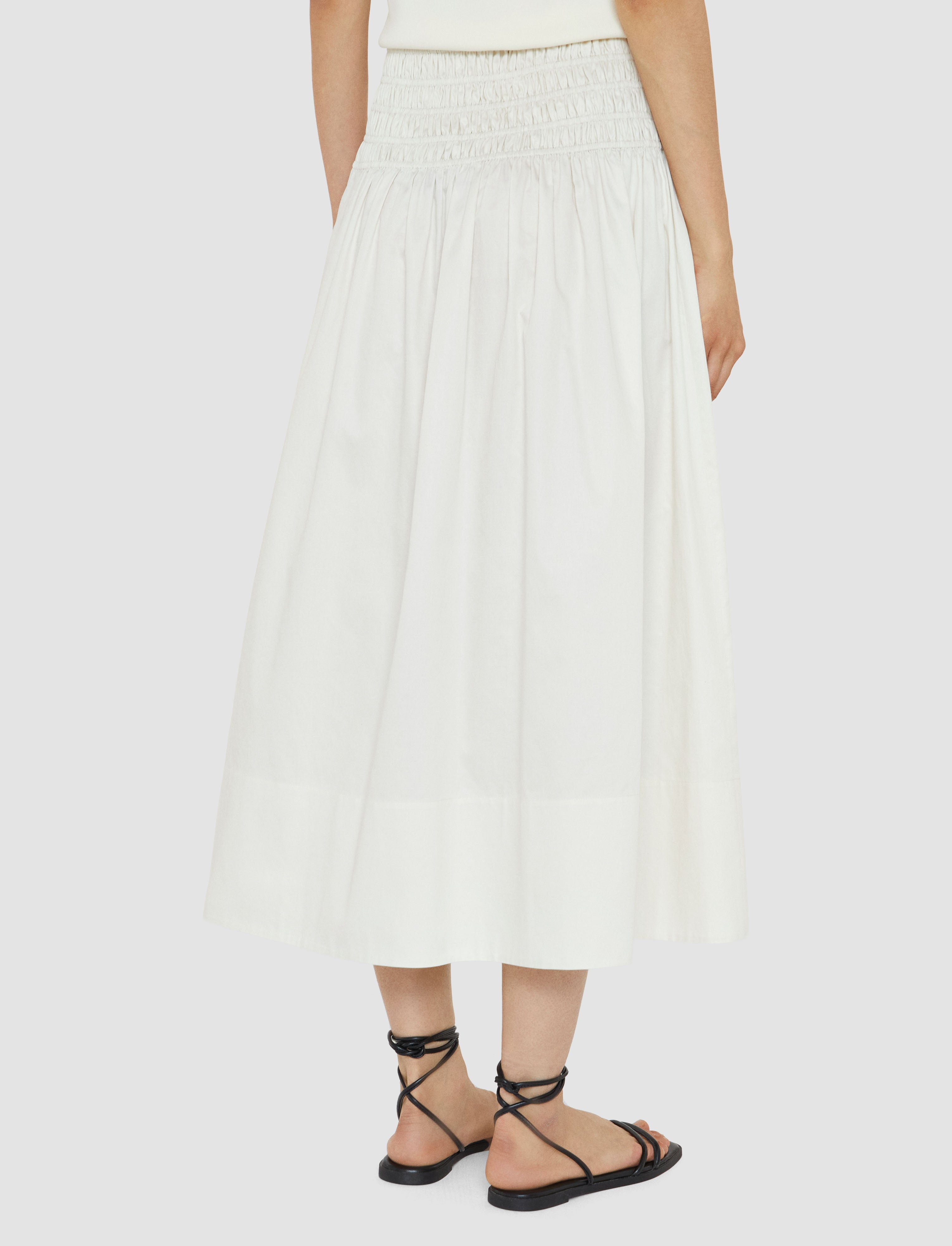 white-leonie-cotton-sateen-skirt-JOSEPH