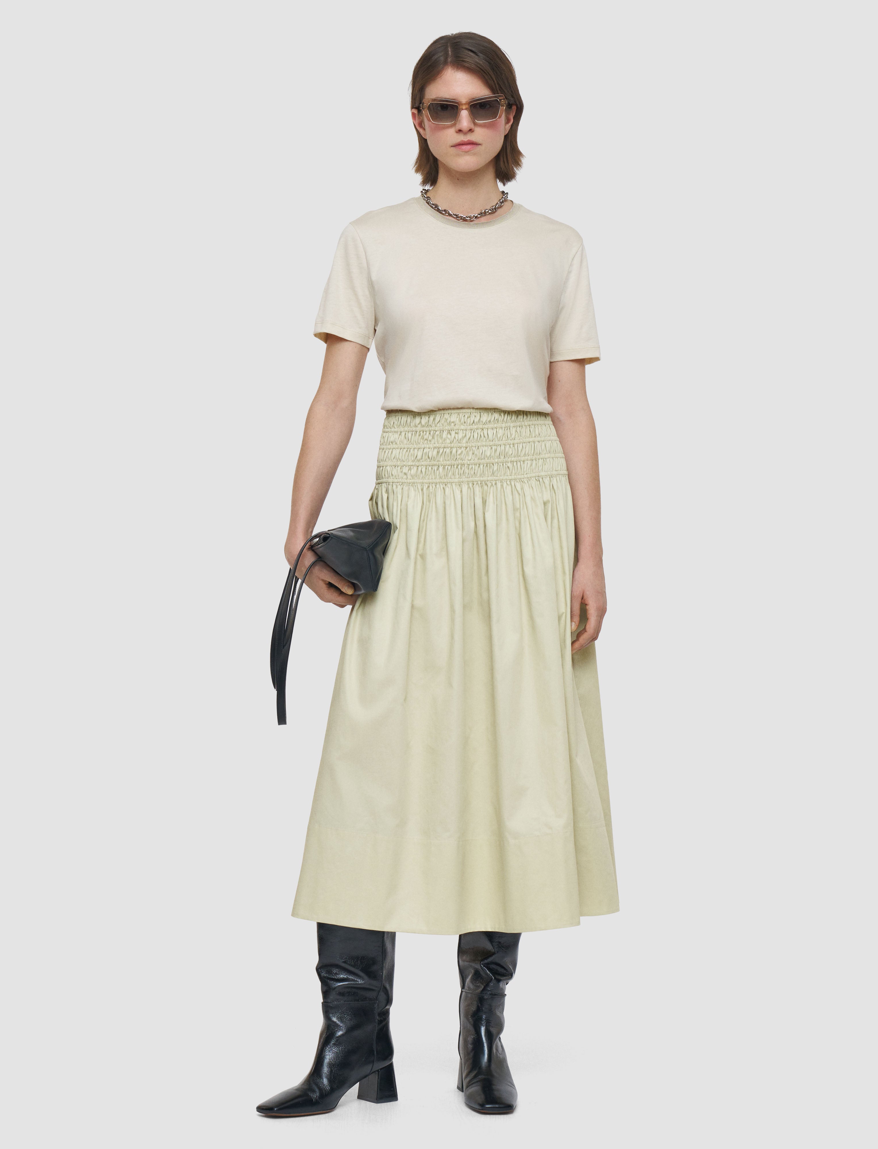 beige-leonie-cotton-sateen-skirt-JOSEPH