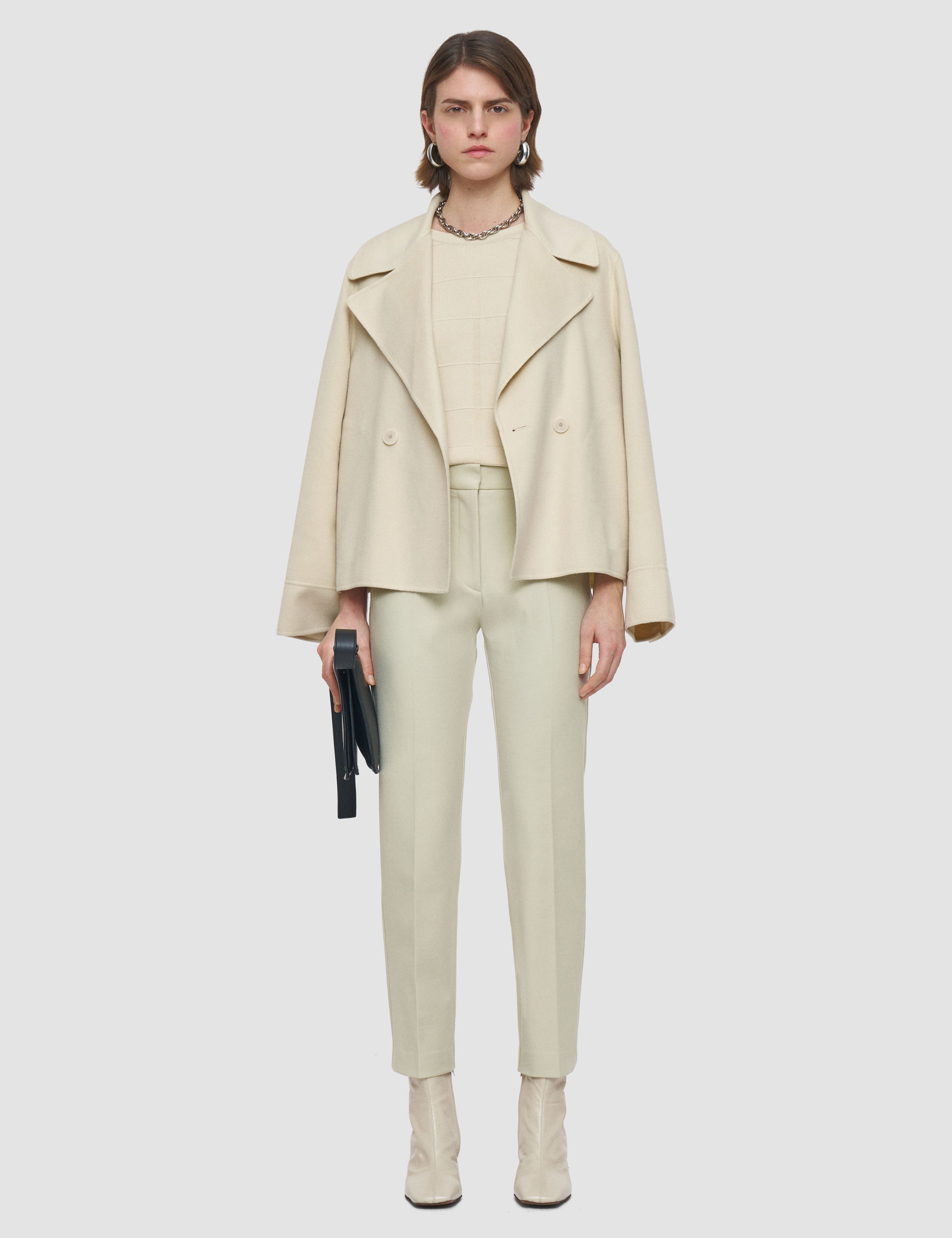 Beige Bi-Stretch Toile Coleman Trousers - Joseph