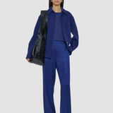 Blue Sahel Silk Satin Trousers - Joseph