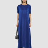 Blue Daviel Silk Satin Dress - Joseph