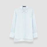 Blue Bold Crepe de Soie Silk Blouse - Joseph