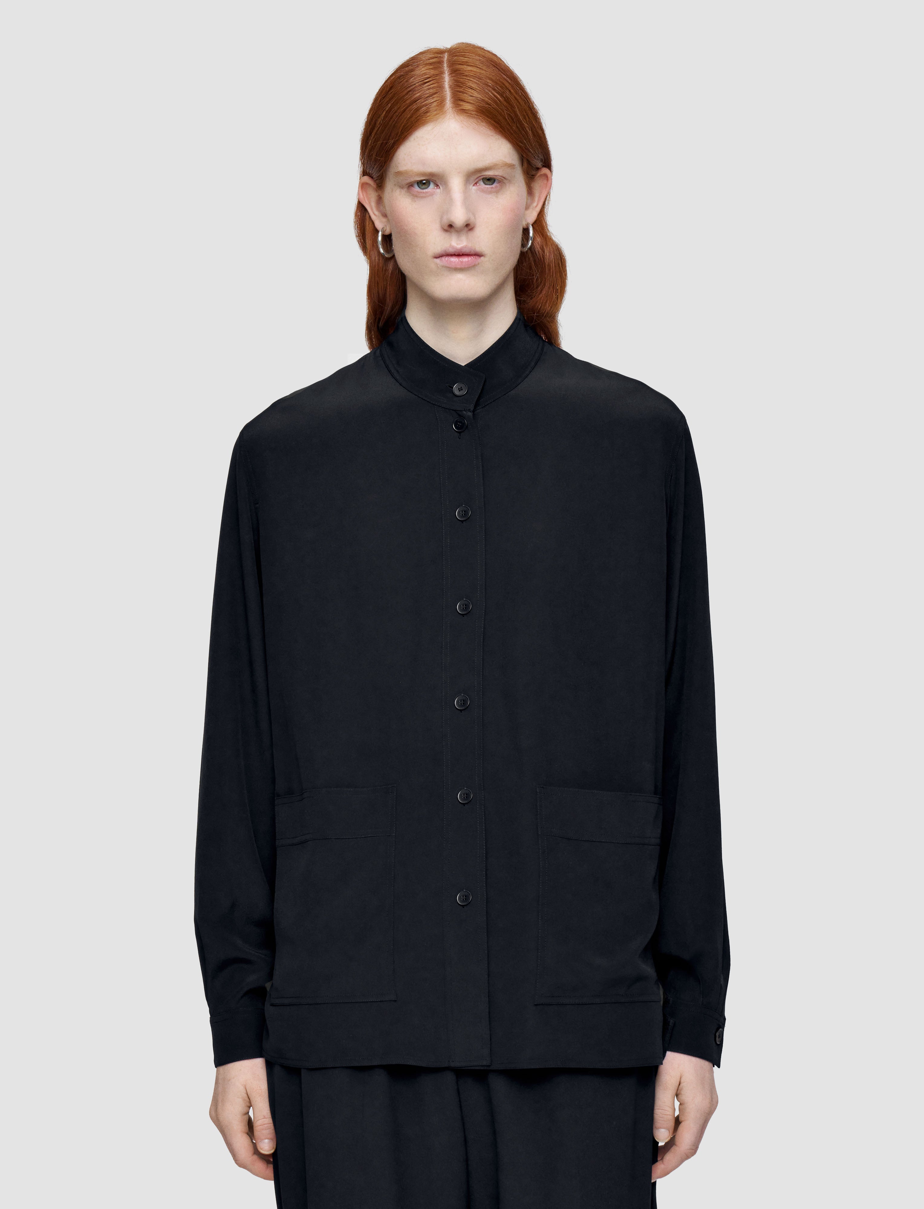 black-lamy-crepe-de-soie-silk-jacket-JOSEPH