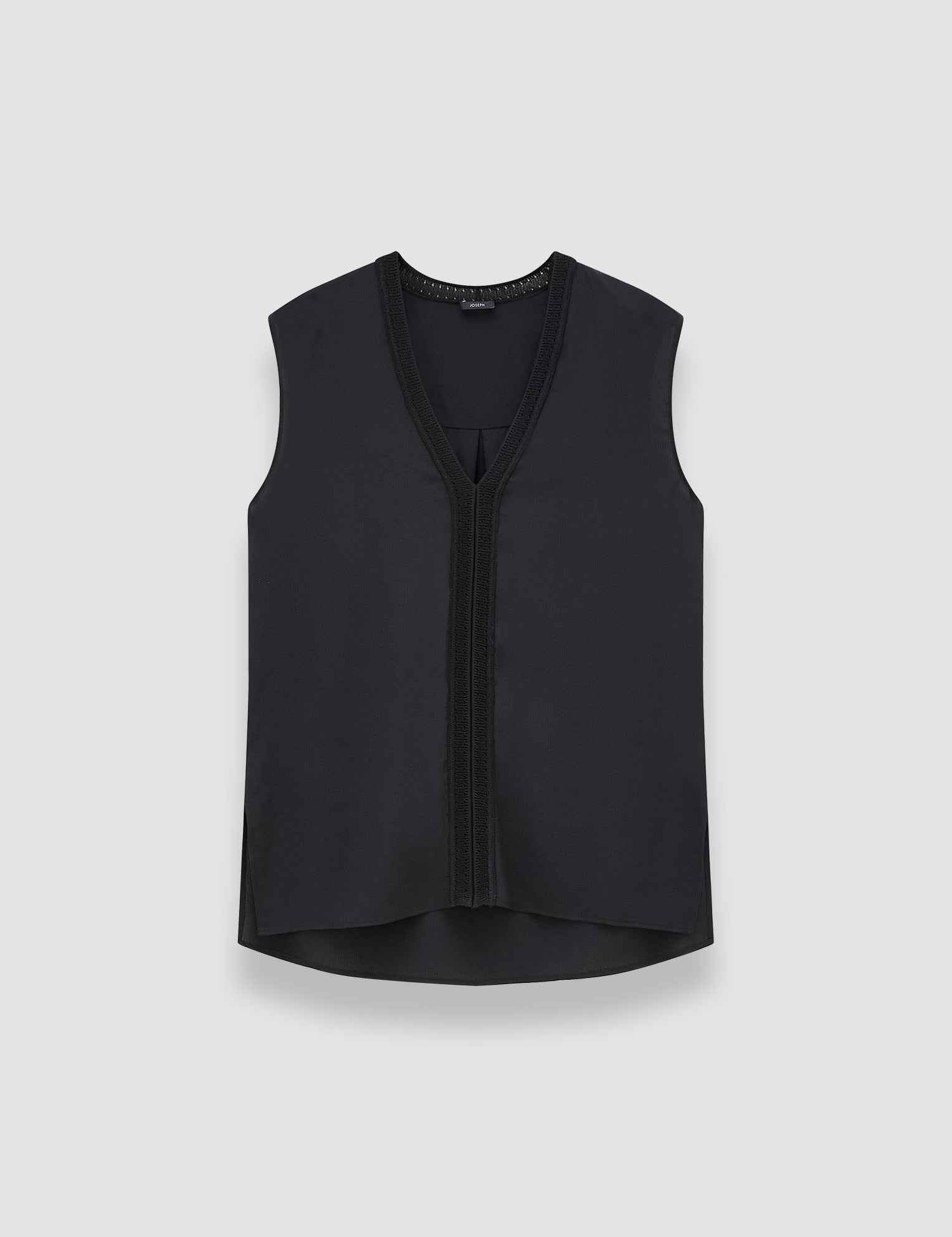 Black Louis Crepe de Soie Silk Blouse - Joseph