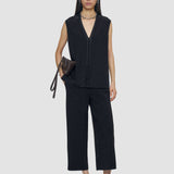 Black Louis Crepe de Soie Silk Blouse - Joseph