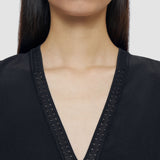 Black Louis Crepe de Soie Silk Blouse - Joseph