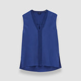 Blue Louis Crepe de Soie Silk Blouse - Joseph