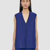 Blue Louis Crepe de Soie Silk Blouse - Joseph