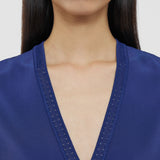 Blue Louis Crepe de Soie Silk Blouse - Joseph
