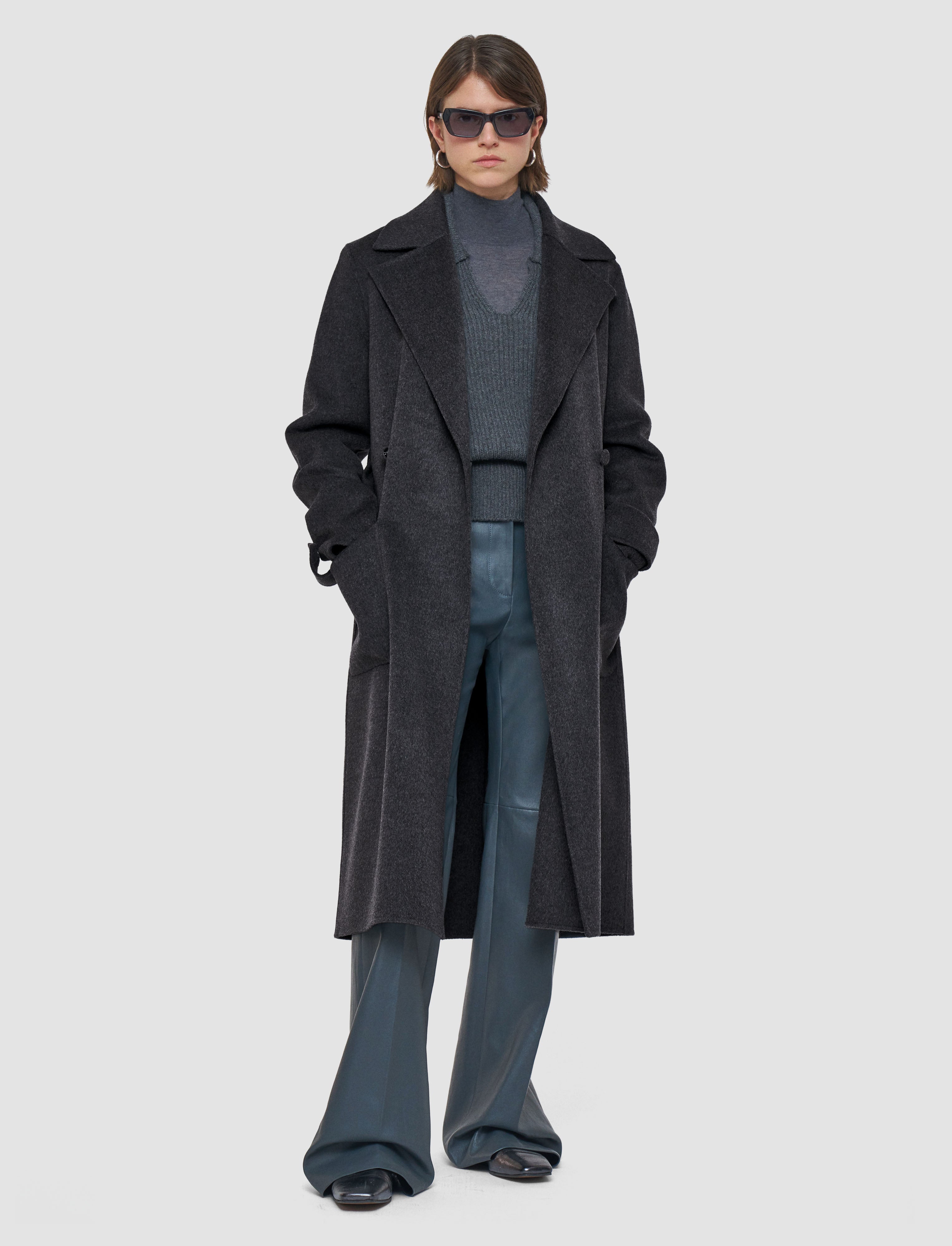 グレー-arline-double-face-cashmere-コート-JOSEPH