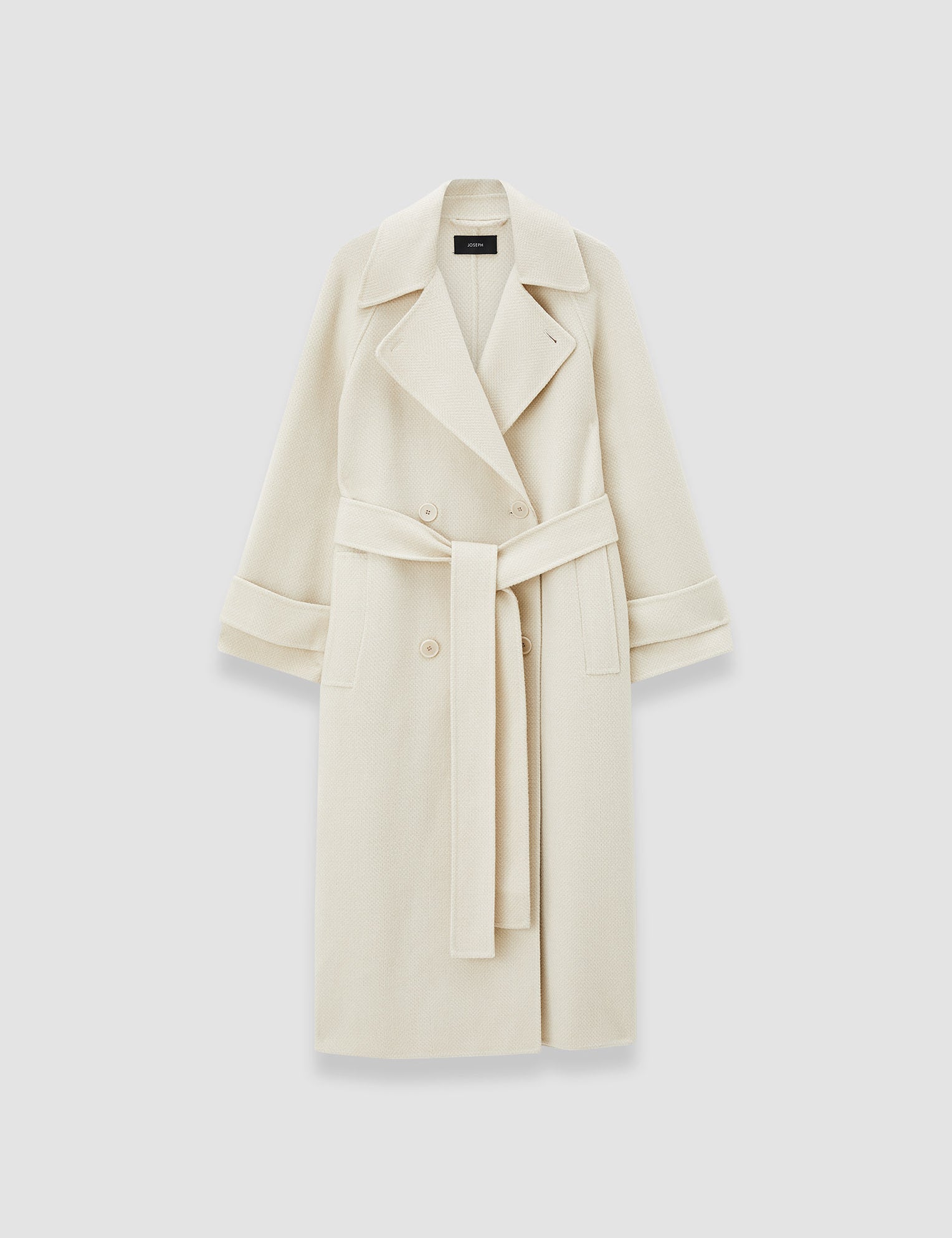 Ivory Navarre Linear Double Face Wool Coat - Joseph