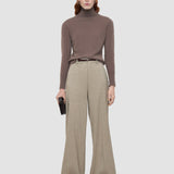 Beige Alana Melange Wool Trousers - Joseph