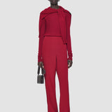 Red Sahel Crepe de Chine Silk Trousers - Joseph