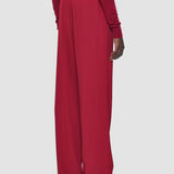Red Sahel Crepe de Chine Silk Trousers - Joseph