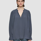 Grey Blondel Crepe de Chine Silk Blouse - Joseph