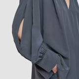 Grey Blondel Crepe de Chine Silk Blouse - Joseph