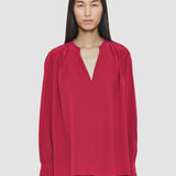Red Blondel Crepe de Chine Silk Blouse - Joseph