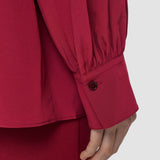 Red Blondel Crepe de Chine Silk Blouse - Joseph