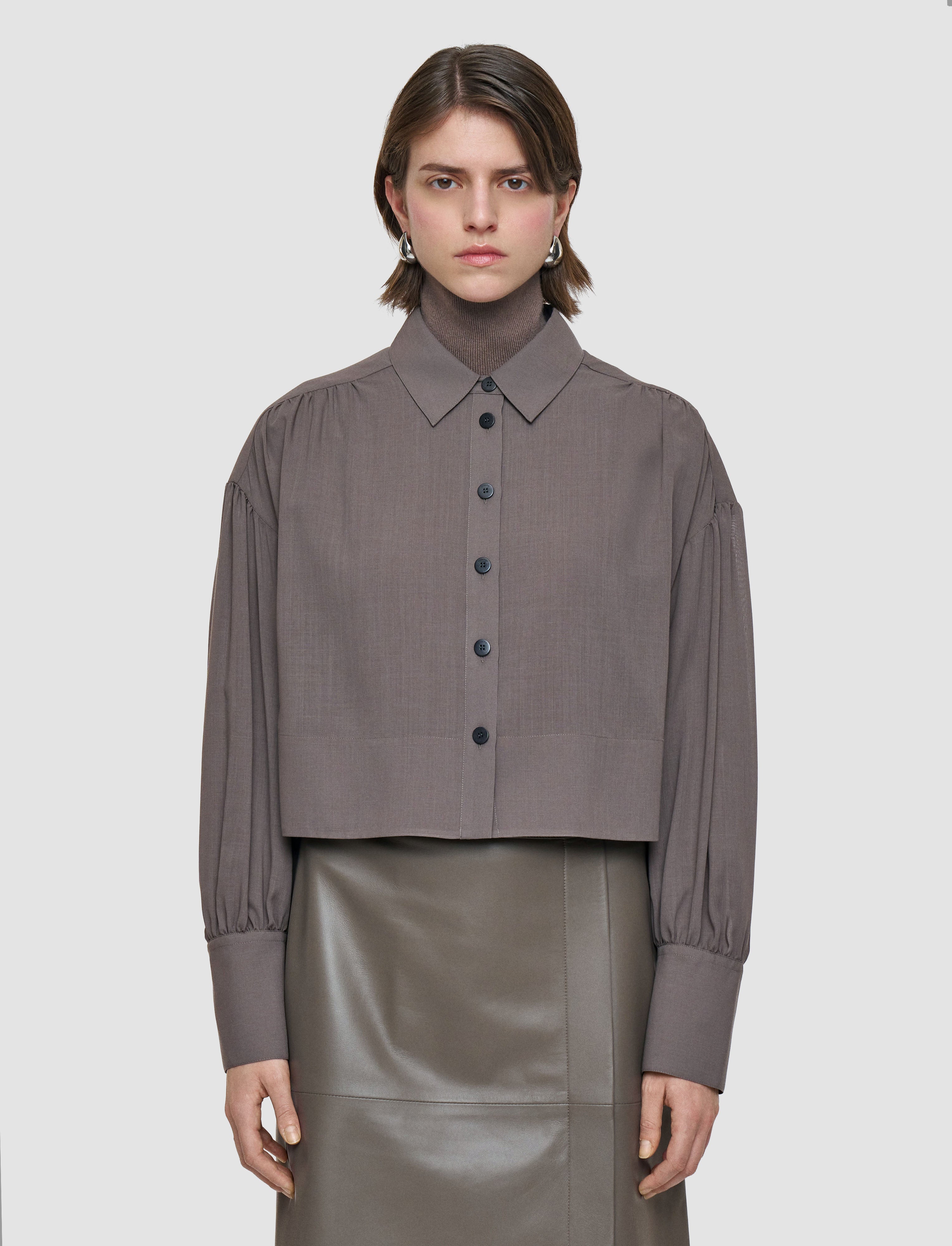 brown-anais-wool-voile-blouse-JOSEPH