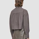 Brown Anais Wool Voile Blouse - Joseph