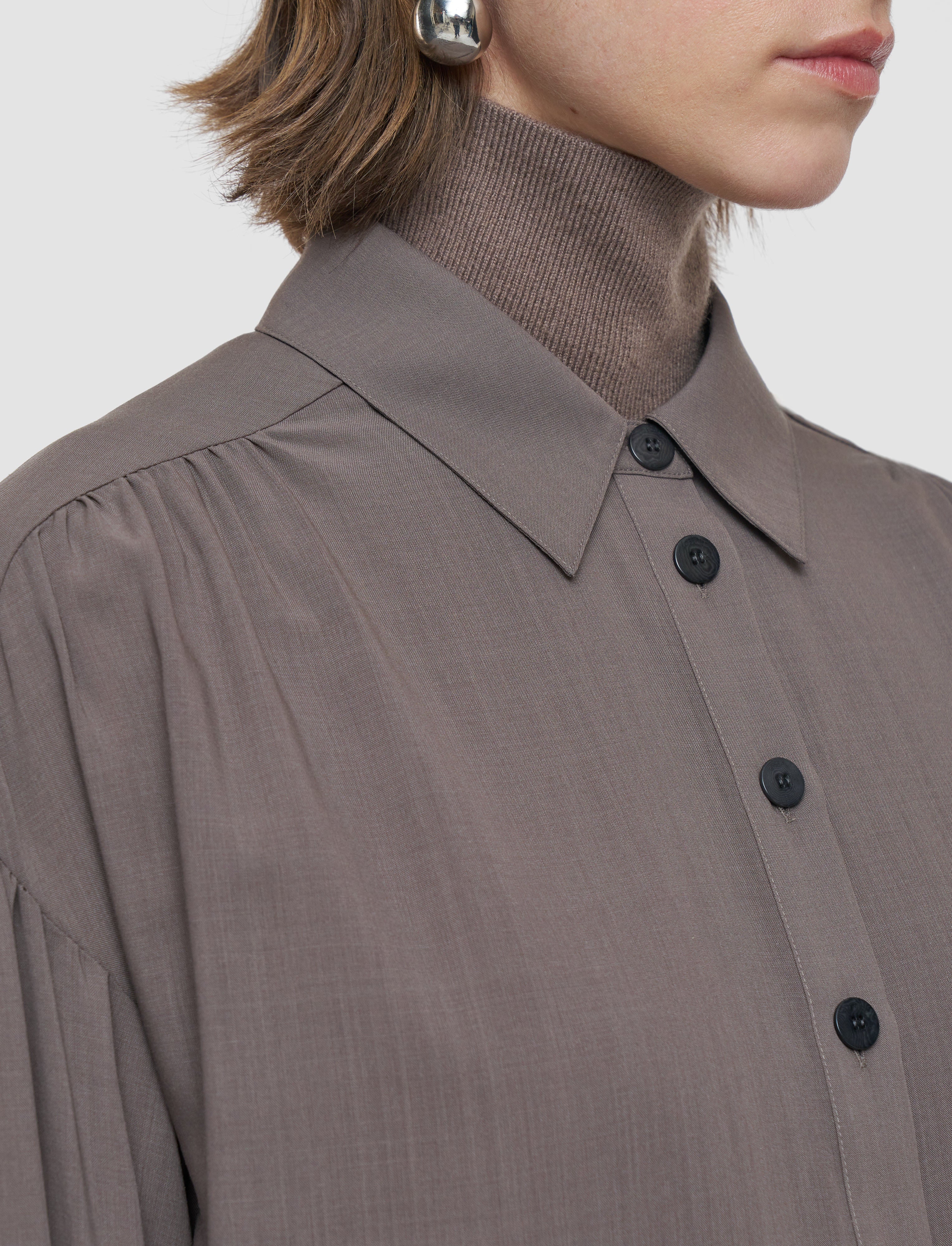 brown-anais-wool-voile-blouse-JOSEPH