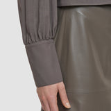 Brown Anais Wool Voile Blouse - Joseph