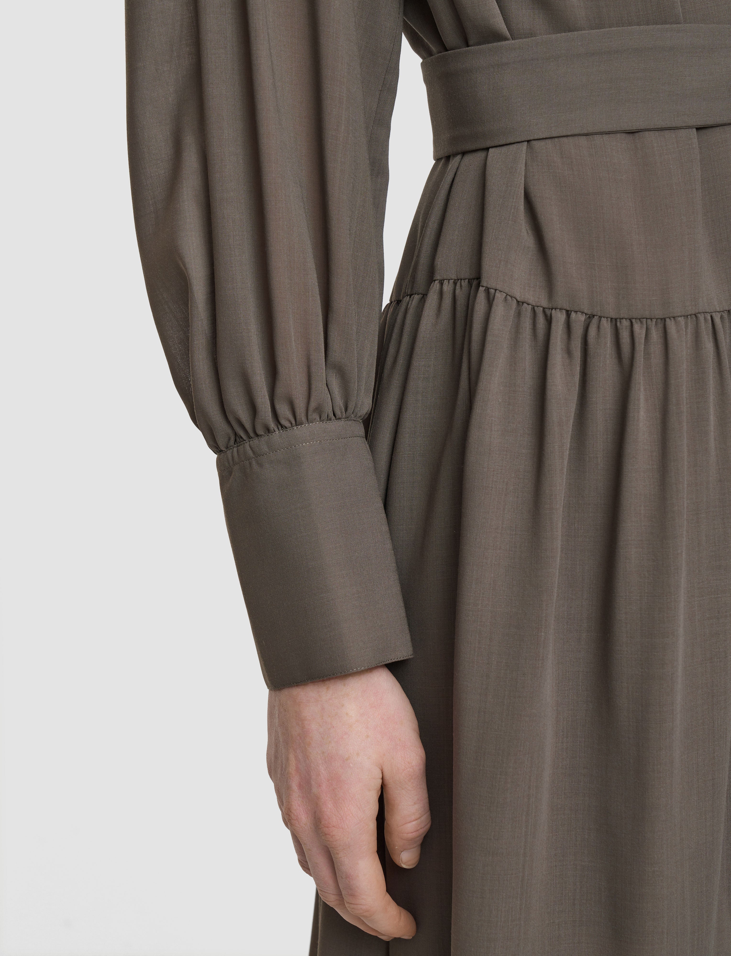 ブラウン-emma-wool-voile-ドレス-JOSEPH