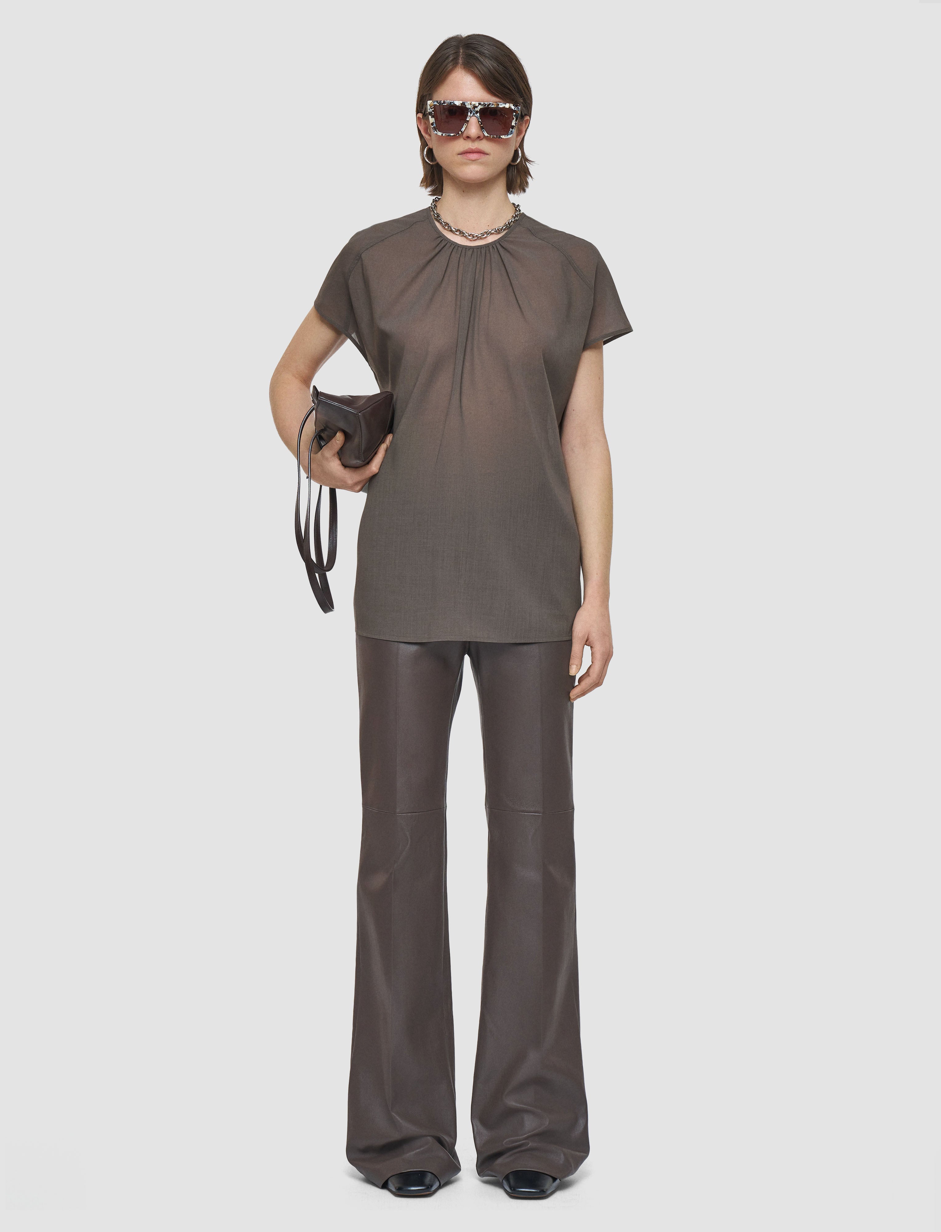 brown-broca-wool-voile-blouse-JOSEPH